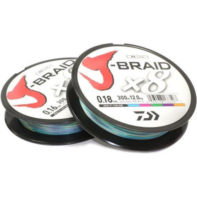 Шнур DAIWA J-Braid X8 0,20мм 300м multicolor 12755-120RU